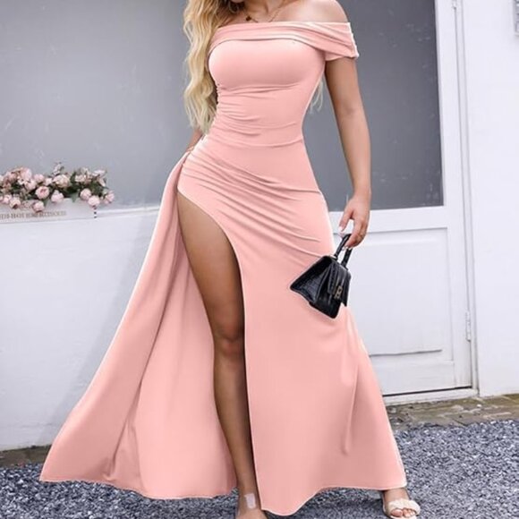 chinese dress ladies Elegant Velvet Long Dress Retro High Waist Ruffles Split Wrap Hips Bod   TOP SHOW